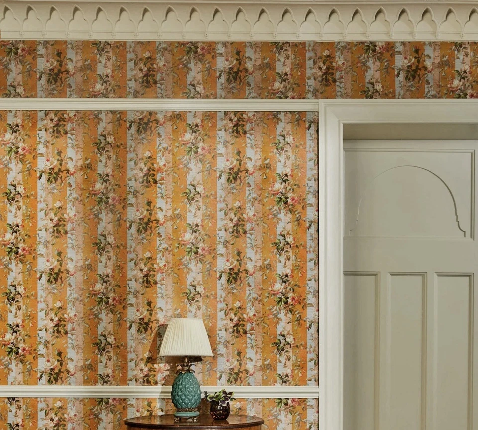 Anthropologie House of Hackney Rainbow Rose Wallpaper Dusk Stripe 9' 10" x 5' 9" - Image 4 of 4