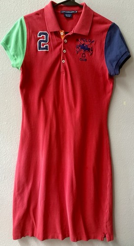 RALPH LAUREN SPORT VINTAGE COLORBLOCK POLOSHIRT KLEID DAMEN GRÖSSE M - Bild 2 von 7