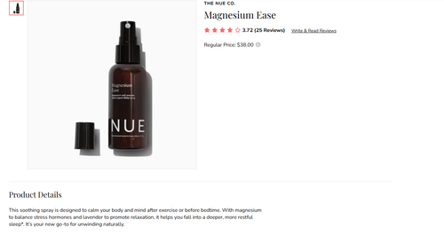 The Nue Co Magnesium Ease Sleep Support Body Spray Lavender 2 Fl Oz 60ml SRP $38 - Picture 3 of 4