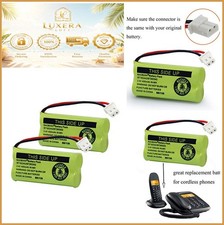 Cordless Phone Battery 2.4V 400mAh NiMH 2 Pack Rechargeable for AT T VTech