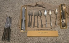 Very VINTAGE 28 Piece Set of Stainless Tableware By ONEIDA LTD. Christmas Tree