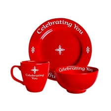 You are special-Celebrating You 3 Piece Red Collection: Plate, Mug, & Bowl