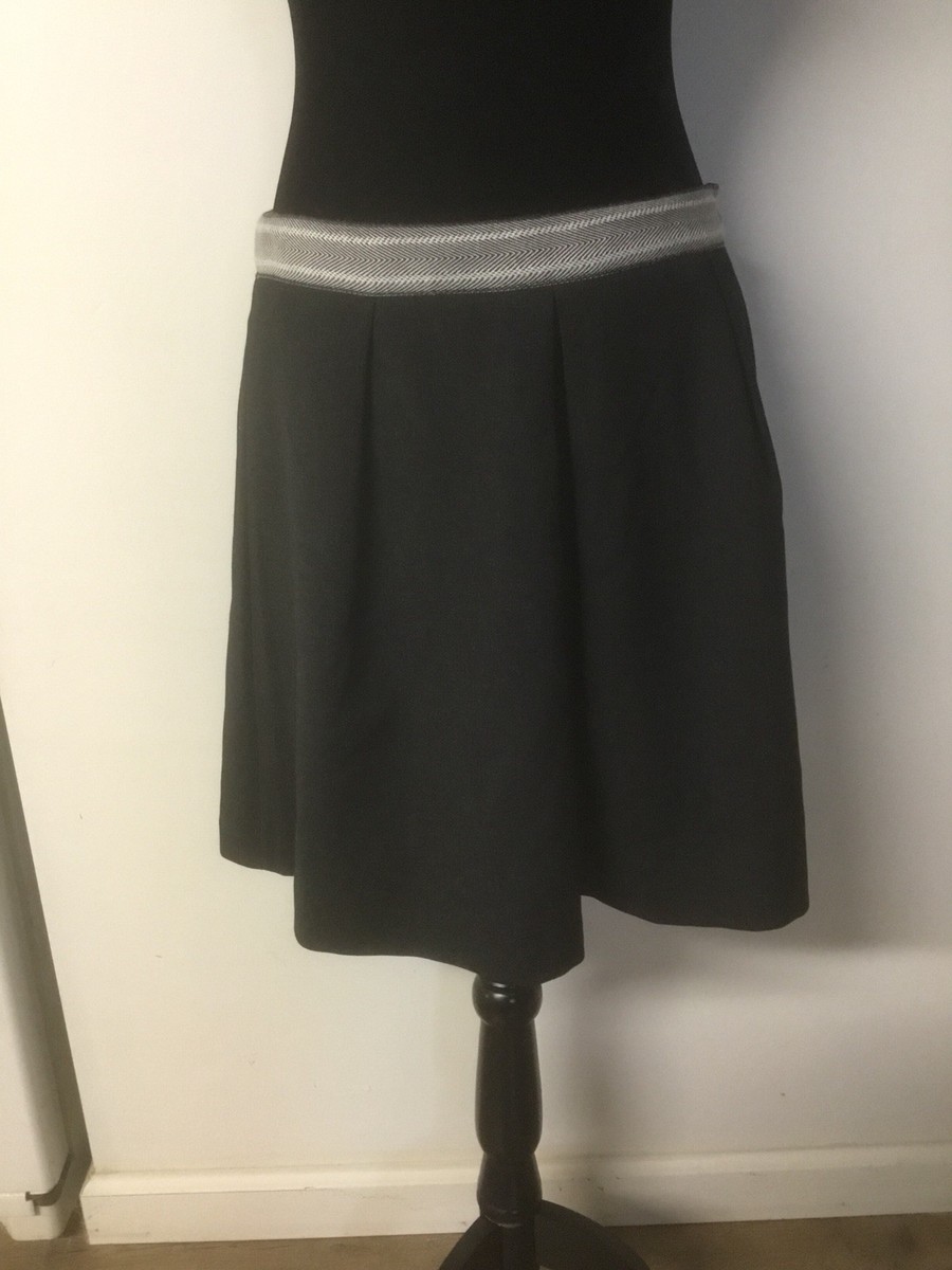 The Limited Dark Charcoal Gray Skirt Pleats Short Sz Small