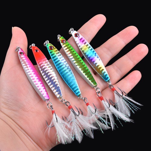 5pcs Saltwater Jigging Spoons Lures Fishing Spoons Metal Jig Casting Trolling - Picture 7 of 12