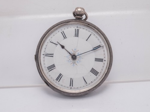 Parts AS-IS 1870s - Key Wind Pocket Watch 41mm .800 Silver Case