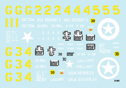 Star Decals 1/35 M4 Sherman 66th Armored Regiment Normandy decal 35989 x - 第 2/2 張圖片