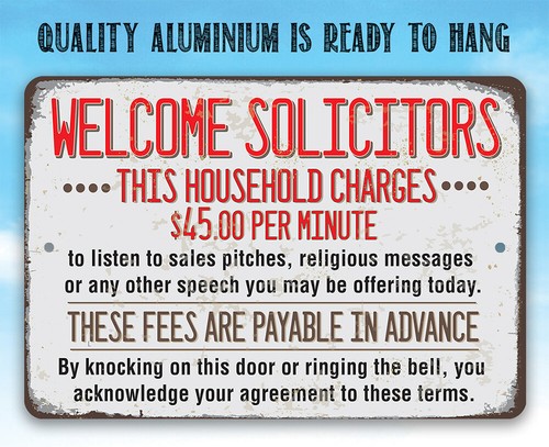 Blechschild - Welcome Solicitors, dieser Haushalt kostet 45 $ pro Minute - langlebig - Bild 5 von 9
