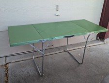 Vintage Retro Green Metal Folding Portable Ca...