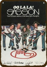 1980 NEW YORK RANGERS Hockey & ESPOSITO Vintg-Look DECORATIVE REPLICA METAL SIGN