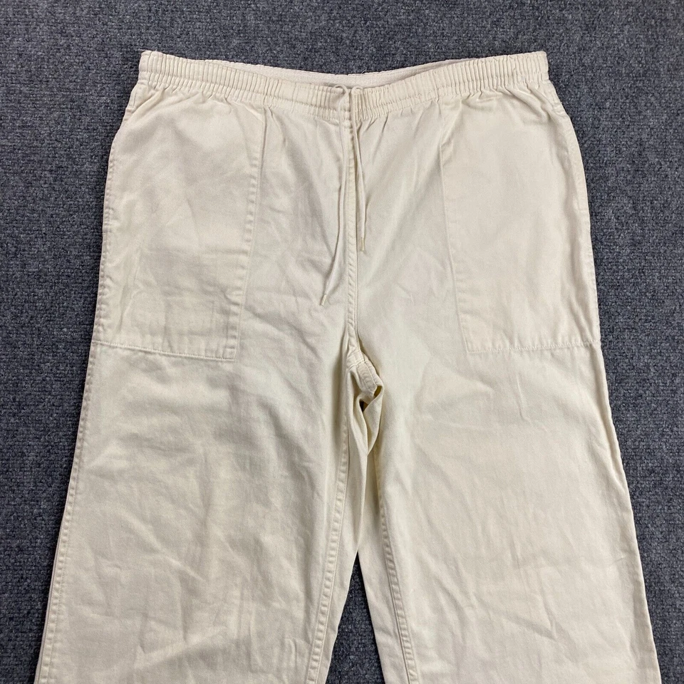 Pantalones deportivos vintage Merona para mujer beige medio capri cordón algodón Foto 2 de 4