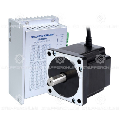STEPPERONLINE Nema 34 Stepper Motor 4.8/8/12Nm 6A Φ14mm & Driver DM860Y CNC Kit