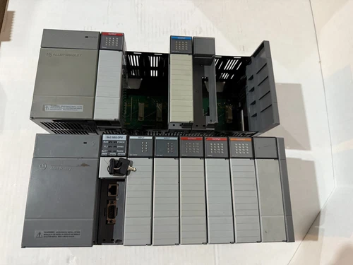 Lot of 2 Allen Bradley SLC 500 1746-P2 Slot Rack Modules Rail Assembly 5/03 CPU