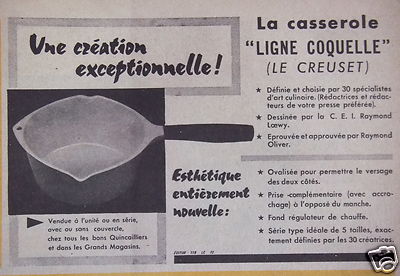 WERBUNG 1961 LE CREUSET LA CASSEROLE LINE COQUEL - ADVERTISING
