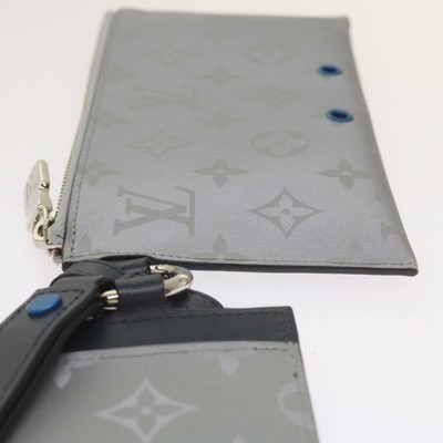 LOUIS VUITTON Monogram Satellite Alpha Pouch Silver M44178 LV Auth  