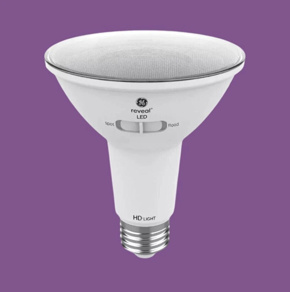 GE 2pk 75W Reveal PAR30 LED Light Bulbs Long Neck Adjustable Flood/Spot - Image 2 of 4