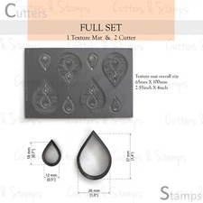 TEARDROP Texture Mat for Polymer clay | Clay pattern stamps