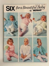 Vtg 1979 Bernat Six for a Beautiful Baby Clothes Knitting Patterns Instruction