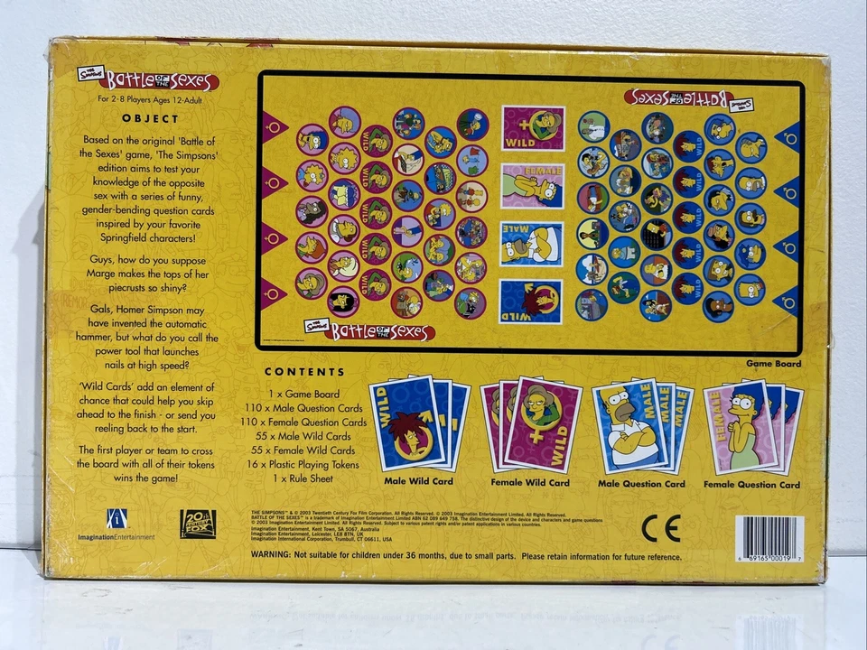 The Simpsons Battle of the Sexes 20th Century Fox Board Game - VGC - Ages 12+ - Image 2 of 4