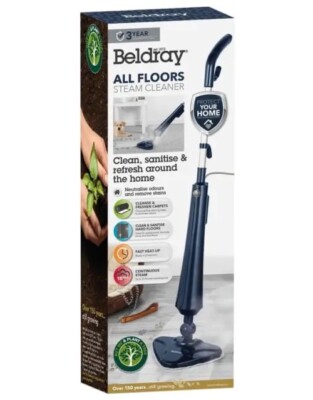 Beldray All Floor Dampfmop reinigen & desinfizieren alle Arten  2x Wischkopf schnelle Hitze