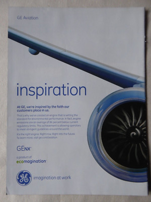 11/2008 PUB GENERAL ELECTRIC AIRCRAFT ENGINE GEnx BOEING ORIGINAL ANZEIGE