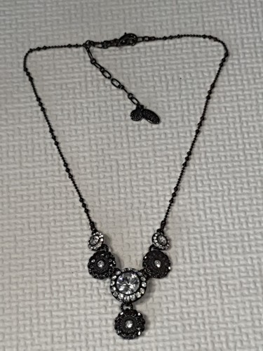 Pilgrim Gun Metal Tone Crystal Necklace - Picture 10 of 10