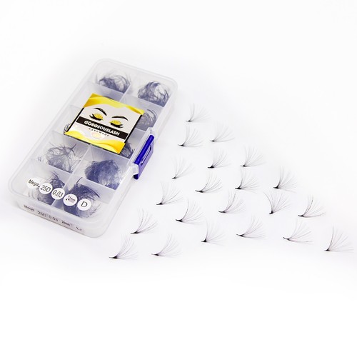 Mega 25D Lashes, 500 Premade Volume Fans, 0.03mm Thick. Eyelash extensions. - Picture 98 of 105