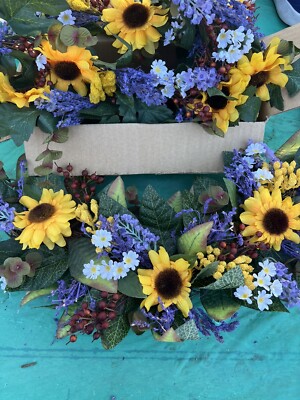 New Lillian Vernon 6 ft Sunflower & Lavender Garland & Wall Hanging 