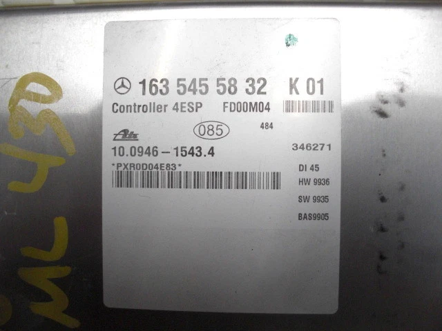  Mercedes-Benz W163 ML430 ML320 1998 1999 2000 2001 2002 MÓDULO DE CONTROL ABS  Foto 4 de 4