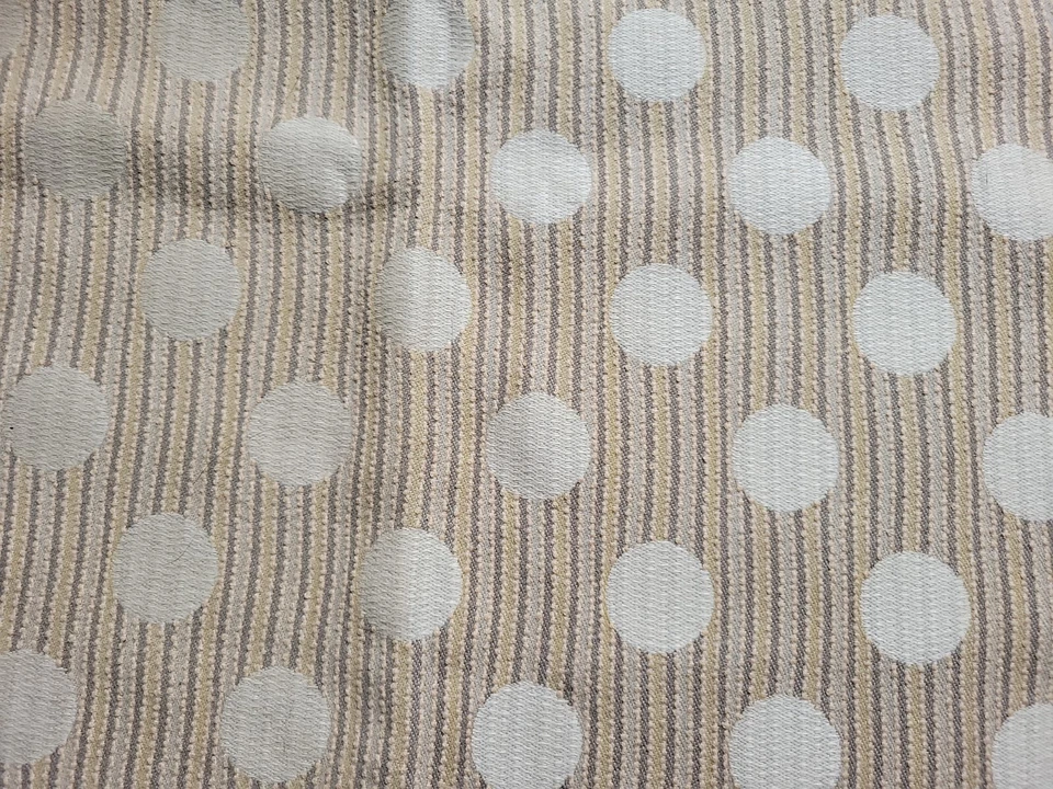 Tela de tapicería a rayas a lunares marrón beige 1 pieza 56" ancho x 41" l nueva Foto 2 de 4