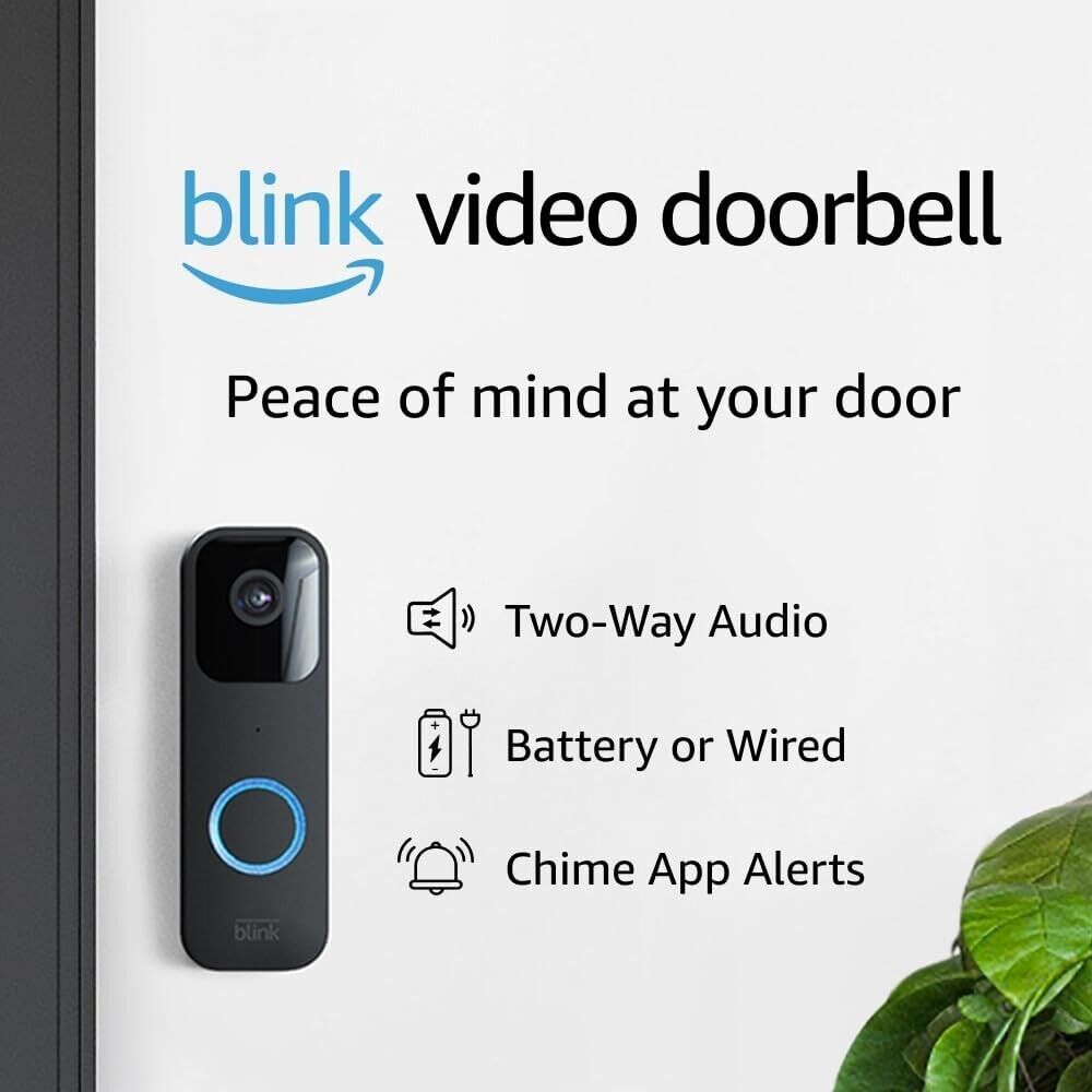 Blink Doorbell Phone Door Ring Intercom Security Camera Bell Black -  53026635 for sale online