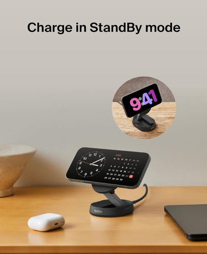 Soporte de carga magnético convertible Belkin BoostCharge Pro 15W MagSafe Qi2 - Imagen 6 de 7