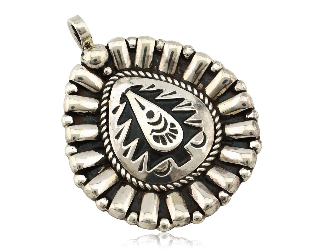 Navajo Handmade Pendant .925 Silver Signed William Singer C