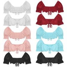 Womens Crop Top Breathable Shirt Music Corset Soft Blouse Comfortable Corset