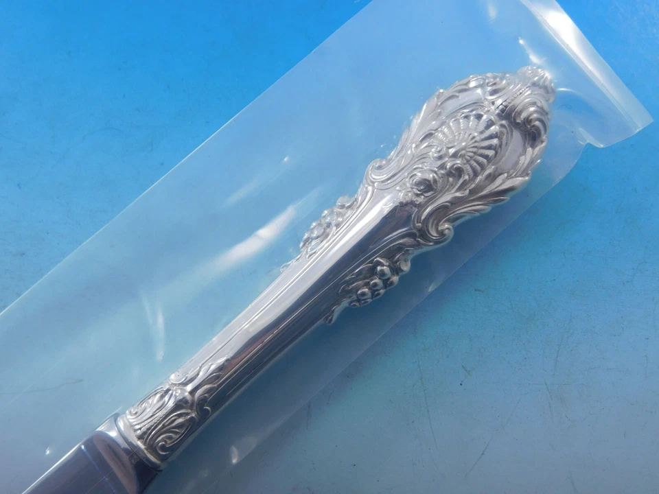 Sir Christopher by Wallace Sterling Silver Steak Knife Serrated Custom 8 3/4" - Image 3 of 4