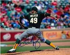 EDWARD MUJICA  OAKLAND A'S    ACTION SIGNED 8x10