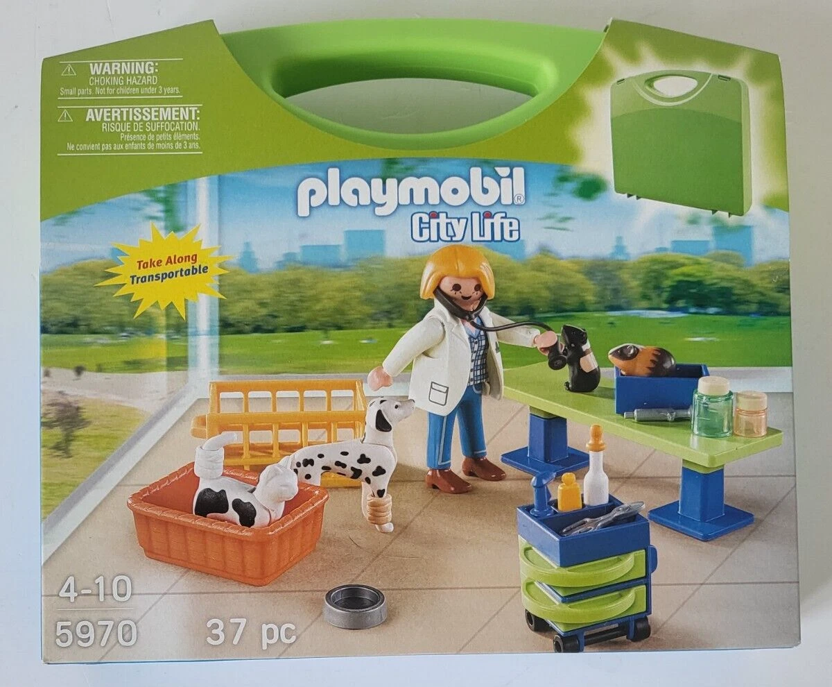 PLAYMOBIL Valisette verte Clinique animale transportable réf 5970 dès 4 ans