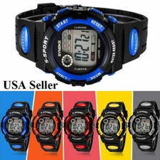 Kids Digital LED Watch Boys Girls Waterproof Sports Outdoor Watches Xmas Gift US