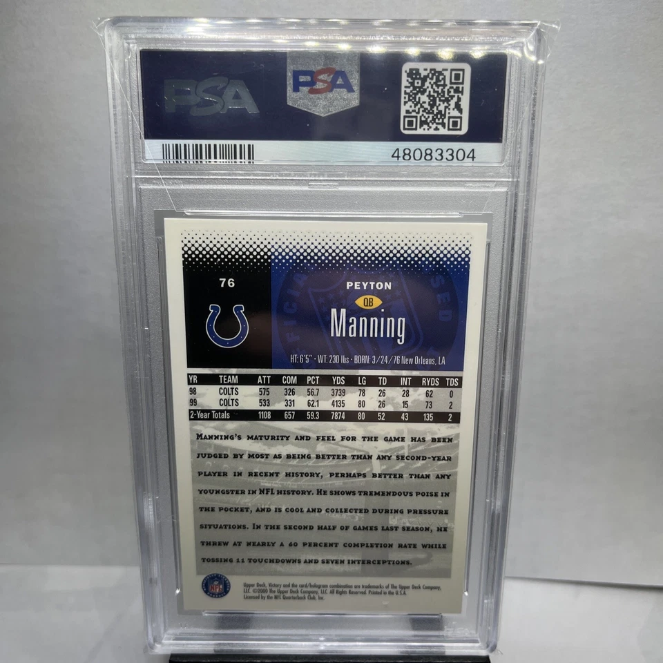 Peyton Manning 2000 Victory Upper Deck #76 PSA 10 - Image 2 of 2