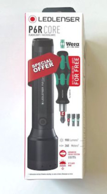 LEDLENSER P6R Core Flashlight with Bonus WERA Screwdriver (Model 503028) 