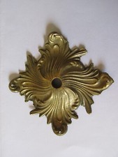 Lampada Bobeche vintage in bronzo/ottone ornato. (C)