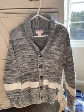 cat jack boys knit gray cardigan sweater size 4