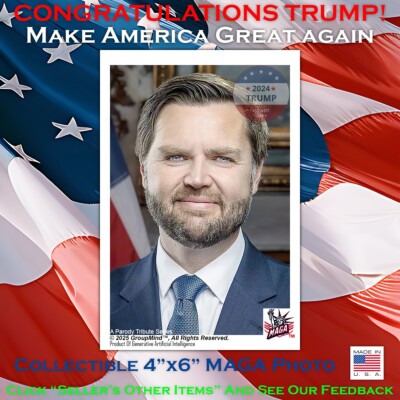 JD Vance Photo Card Official 4''x6'' Photo - ''Team Trump''