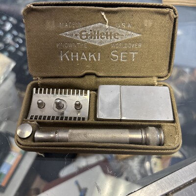 Gillette #G663918 1918 PROPERTY US Army WWI Military Khaki DE Safety ...