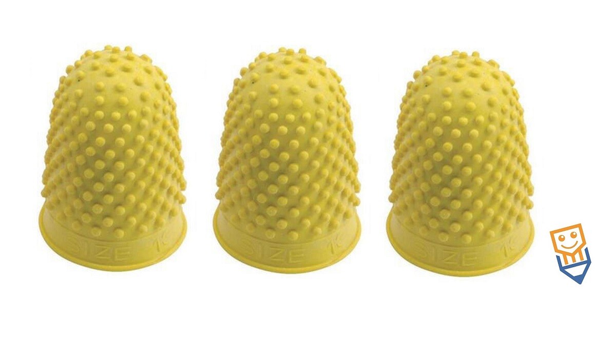 RUBBER THIMBLES Thimblettes FINGER CONES Large YELLOW Size2 20mm PROTECT COUNT eBay