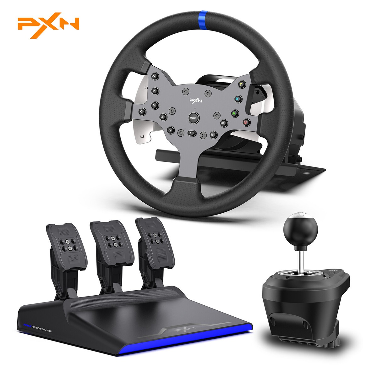 PXN V99 Gaming Driving Racing Steering Wheel With Pedals