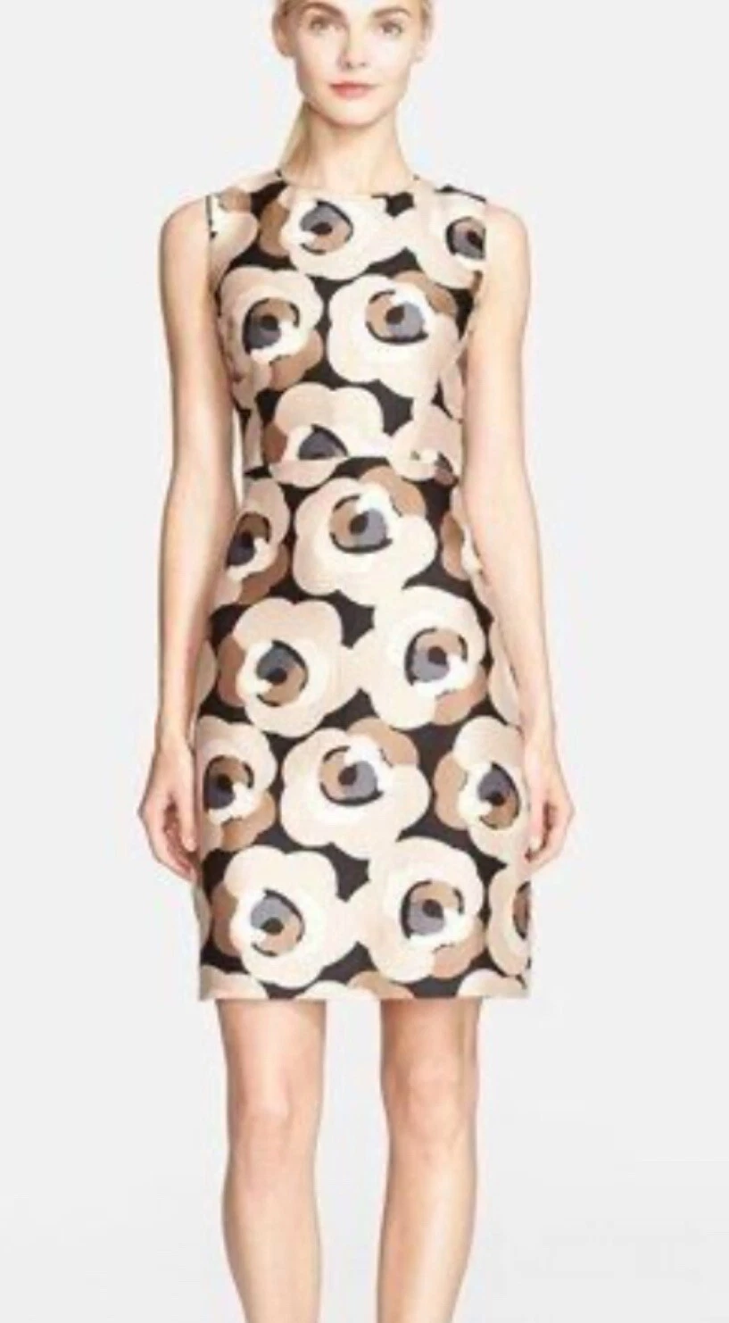 Abito donna Kate Spade 8 cotone seta tubino senza maniche deco rosa della floreale