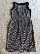 Tommy Hilfiger Dress Women's Size 0 A-Line Mini Geometric Sleeveless Black&White