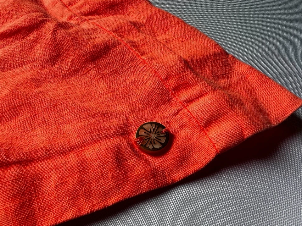 Pantalones Cortos Lilly Pulitzer Mujer Grande Lino Naranja Lilo Bellini tiro medio Foto 2 de 4