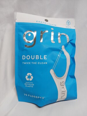 Grin Dental Floss Picks Peppermint Flavor 75 Minty