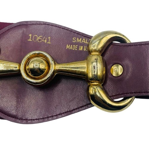 Stretch Belt with Gold Tone Bit Buckle Women's Small Made in USA - Picture 4 of 5